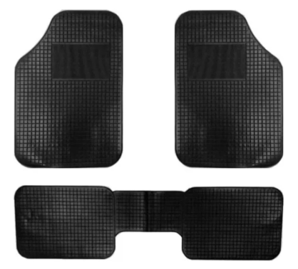 Jgo. Cubrealfombra Goma 3 piezas, PVC, del 64x44cm trasera enteriza 33x128cm