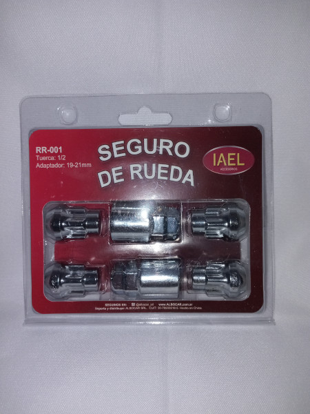 Jgo. Seguro de Rueda, Cromado, 4 Tuercas c/ 2 Adaptadores