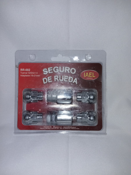 Jgo. Seguro de Rueda, Cromado, 4 Tuercas c/ 2 Adaptadores