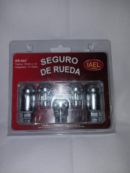 Jgo. Seguro de Rueda, Cromado, 4 Tuercas c/ 2 Adaptadores