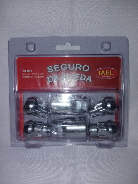 Jgo. Seguro de Rueda, Cromado, 4 Tuercas c/ 2 Adaptadores