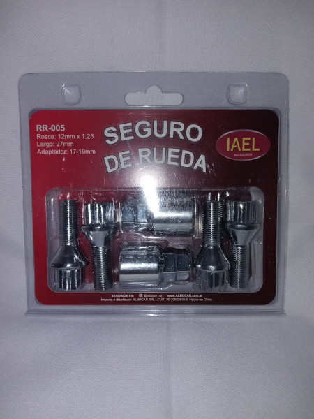 Jgo. Seguro de Rueda, Cromado, 4 Tuercas c/ 2 Adaptadores