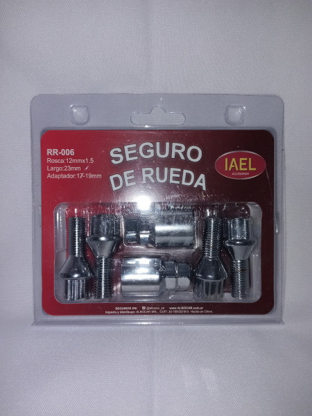Jgo. Seguro de Rueda, Cromado, 4 Tuercas c/ 2 Adaptadores