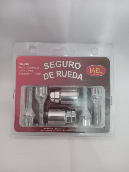 Jgo. Seguro de Rueda, Cromado, 4 Tuercas c/ 2 Adaptadores