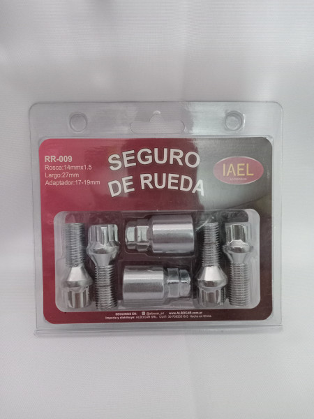 Jgo. Seguro de Rueda, Cromado, 4 Tuercas c/ 2 Adaptadores